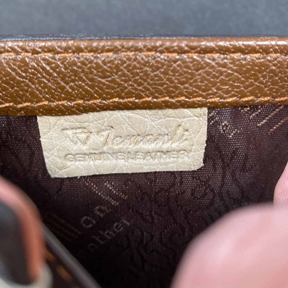 patchwork leather trifold wallet pen mark callout otherwise perfect condition - Picture 9 of 15